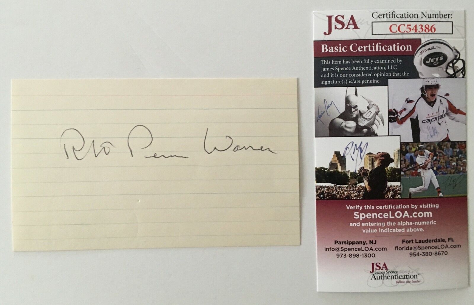 Robert Penn Warren Signed 3x5 Card JSA Certified Author Poet All the King's Men