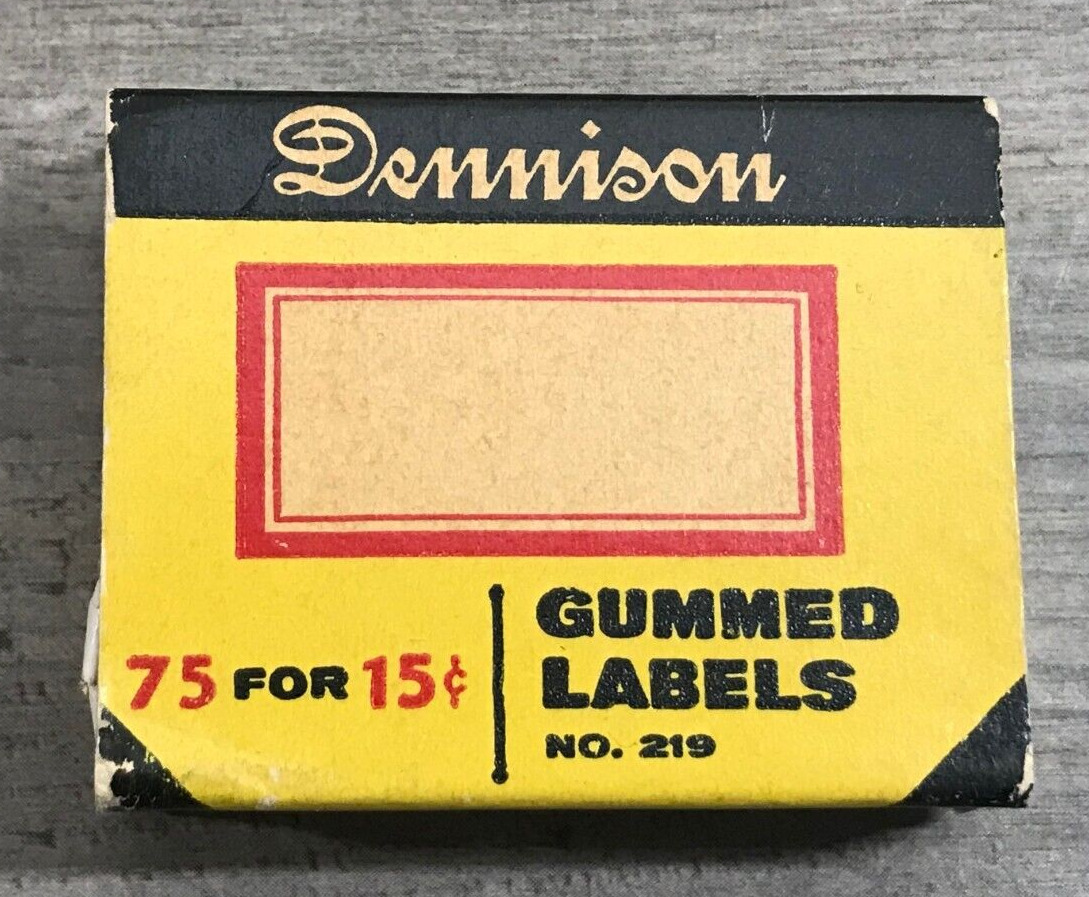 Vintage Dennison Gummed Labels No. 219