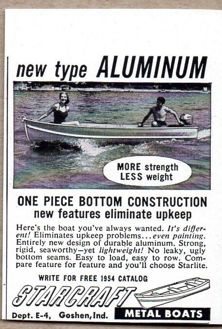 1954 Print Ad Starcraft Metal Aluminum Boats Goshen,IN