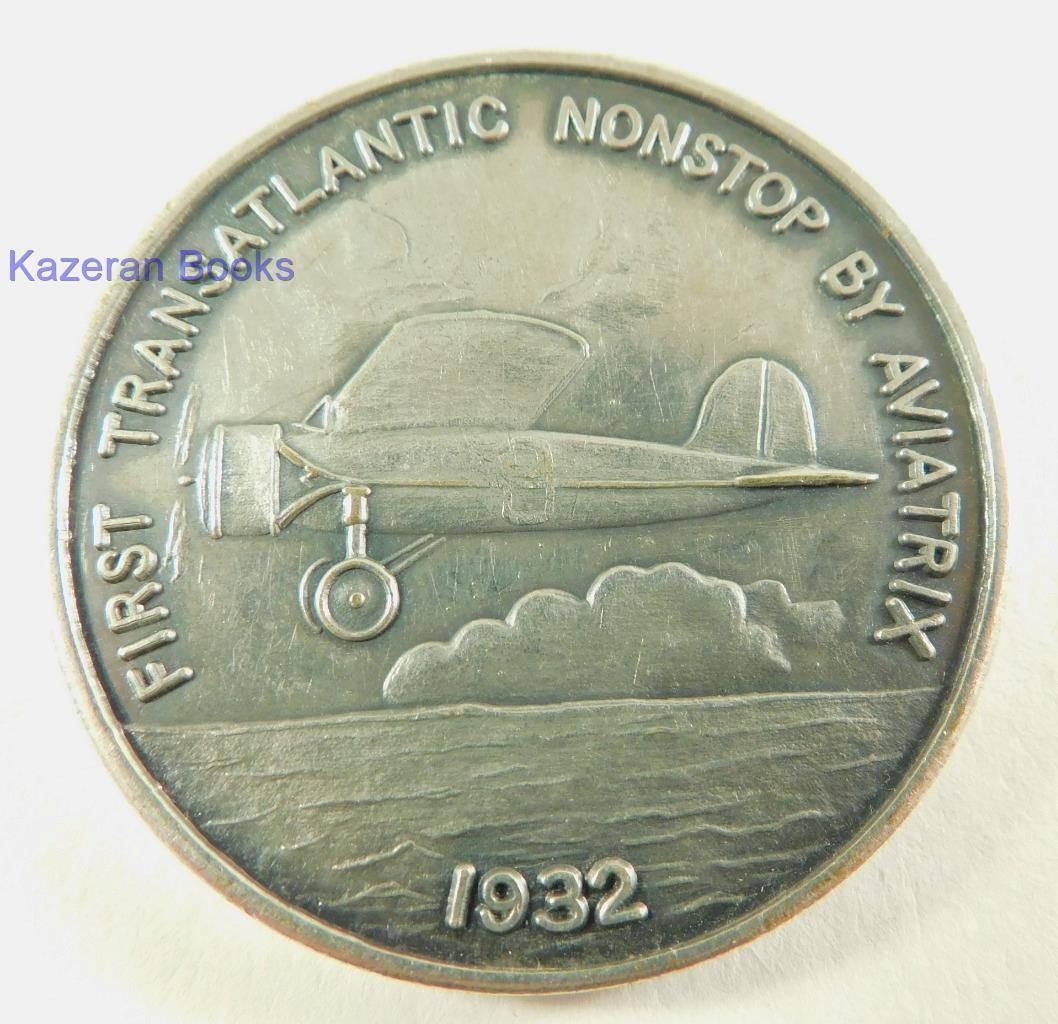 Vintage TWA Amelia Earhart Milestones In Manned Flight 1969 Medallion Medal
