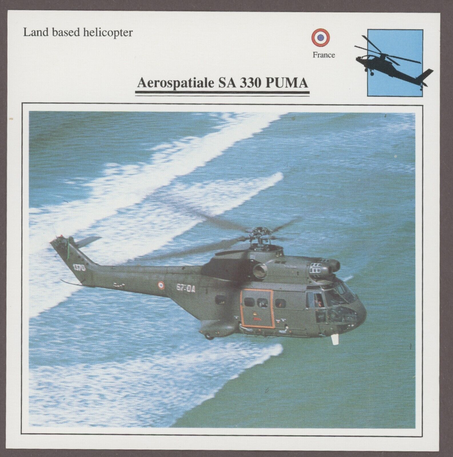 Aerospatiale SA 330 Puma Edito Service Warplane Air Military Card Helicopter