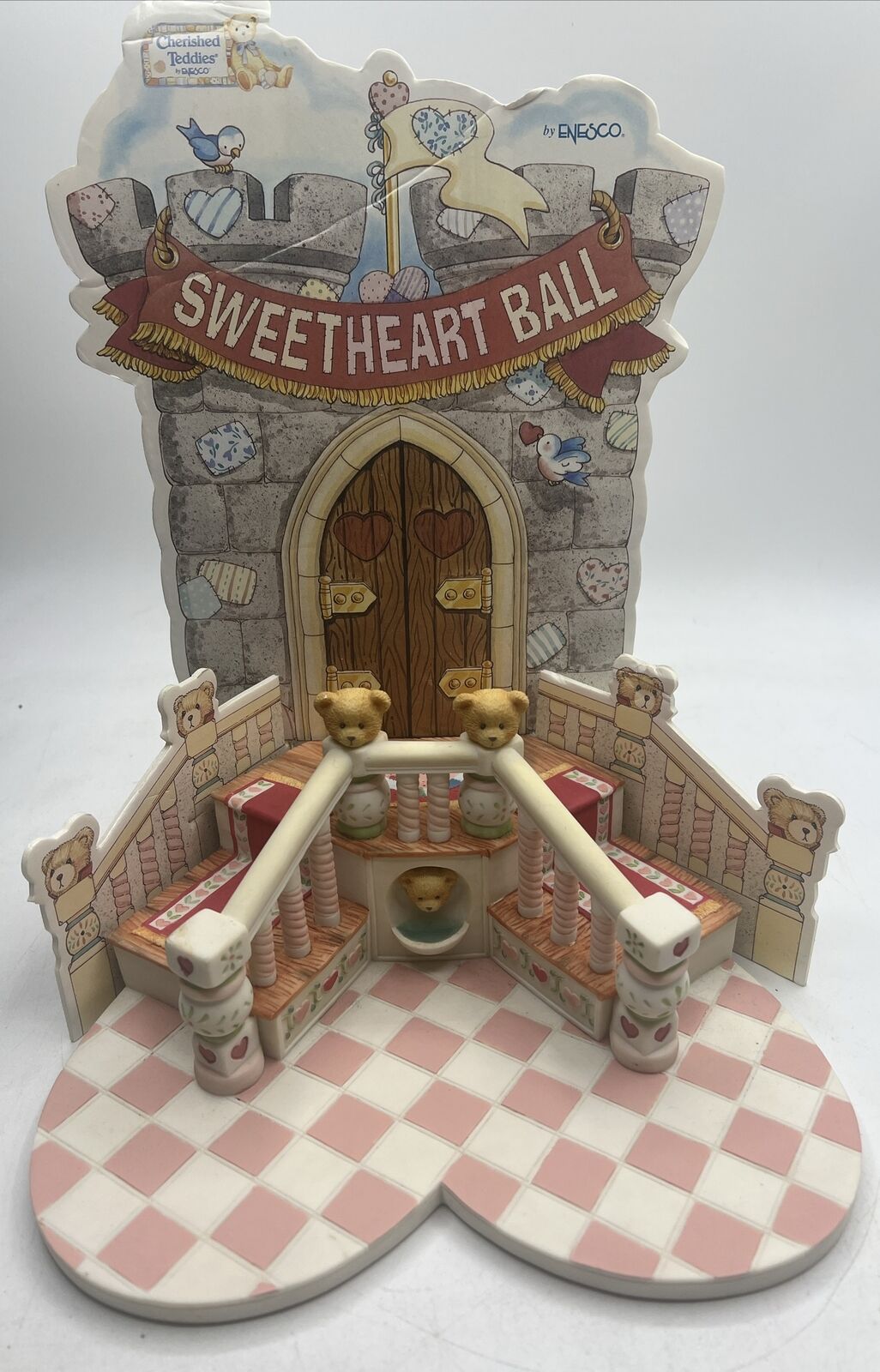 Enesco 1995 Cherished Teddies Sweet Heart Ball Display Stand CRT096