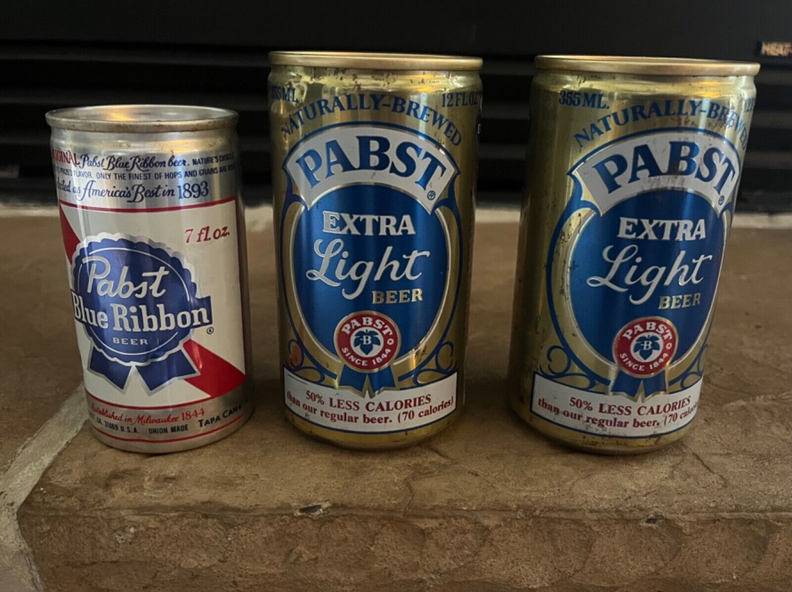 Pabst Blue Ribbon Vintage Beer Cans Lot of 3 Milwaukee EMPTY