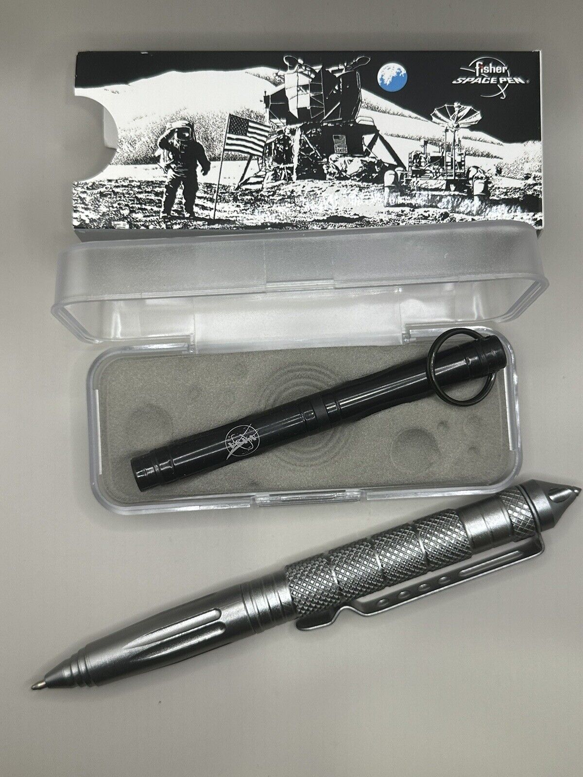 Fisher Space Pen Backpacker Keyring Pen Black With FREE Tactical Pen NASA