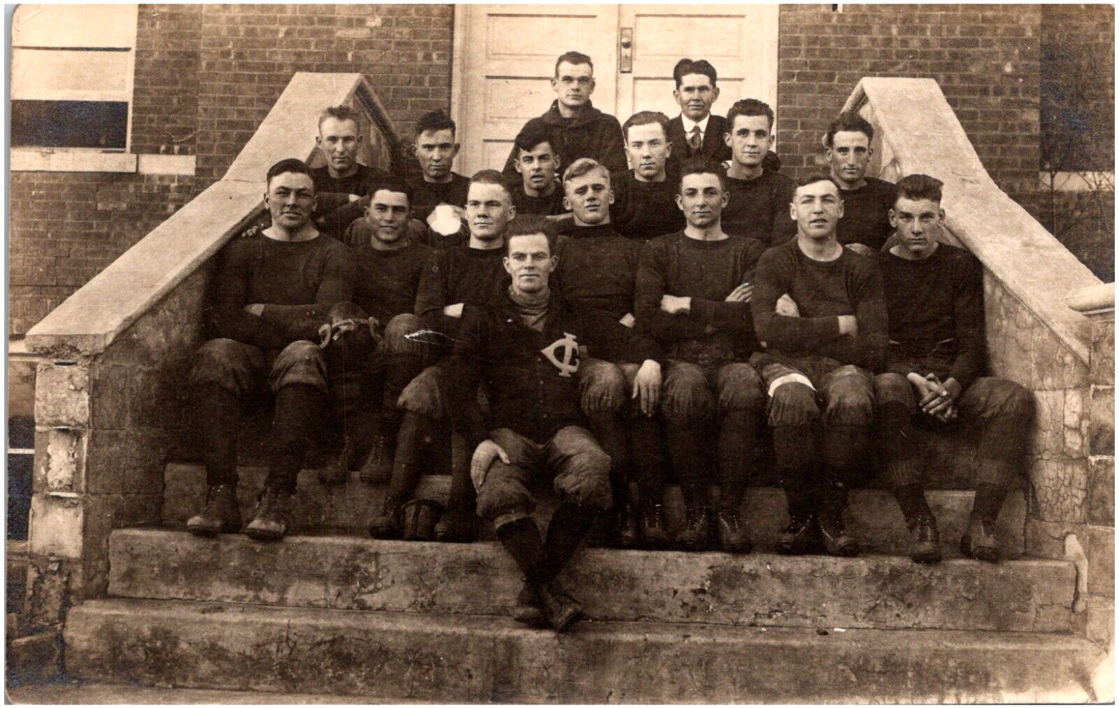 Grand Island High School Football Team Nebraska NE 1910s RPPC Postcard Photo