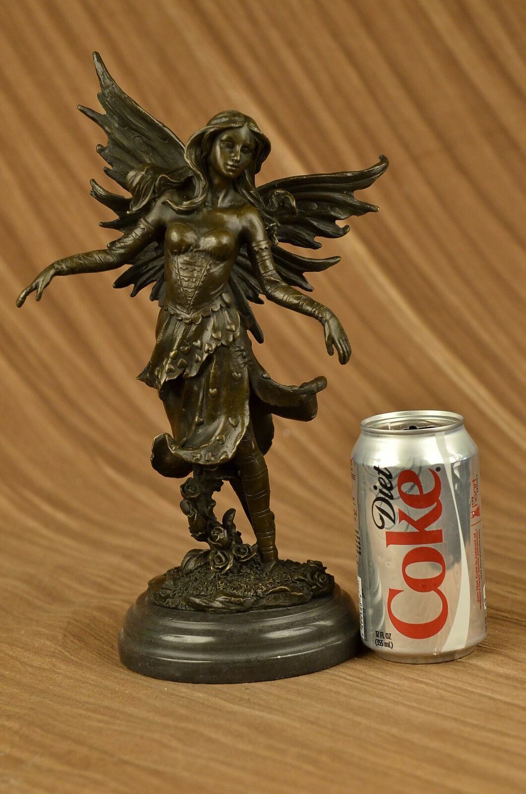 Nymph Fairy Angel Fantasy Bookend Classic Elegant Statue Sculpture Bronze Marble