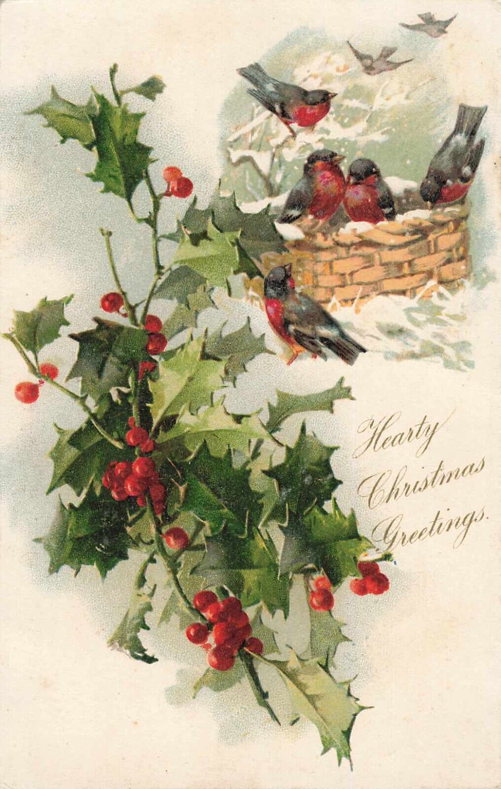 Postcard Antique 1908 Hearty Christmas Greetings Posted Undivided