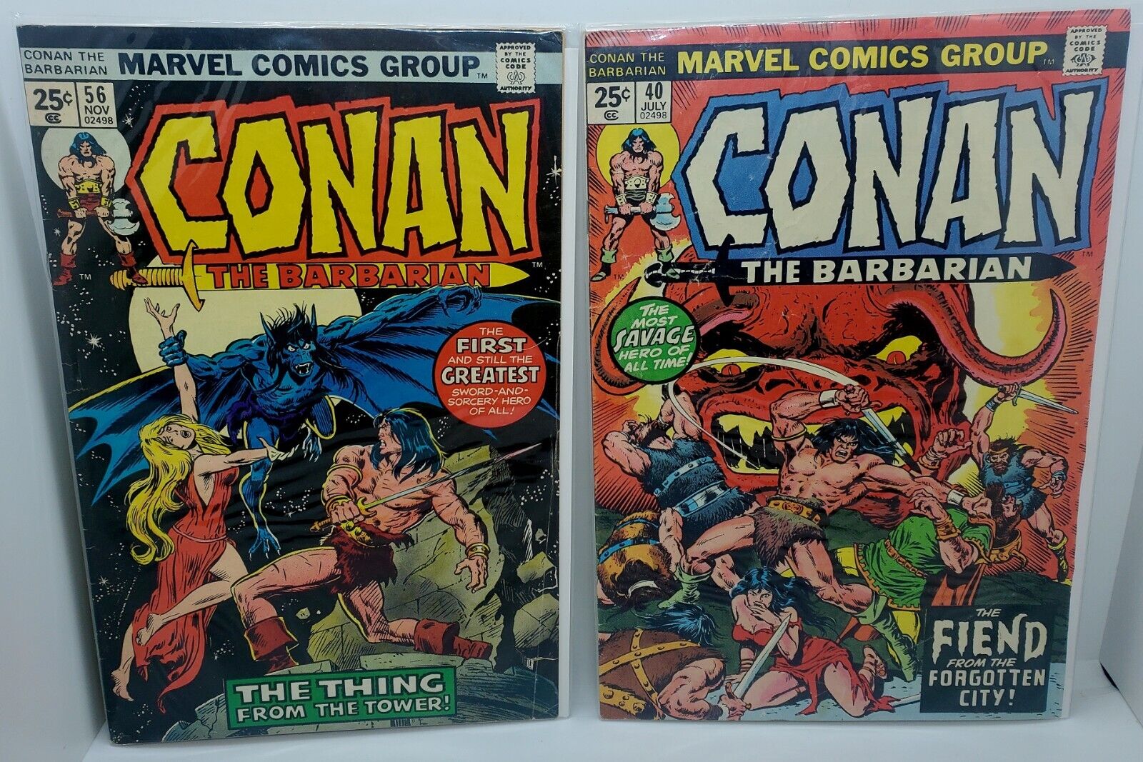 Vintage LOT of 2 Conan the Barbarian #40 & #56 (Marvel, 1974) 1st Ed 1st Print🔥