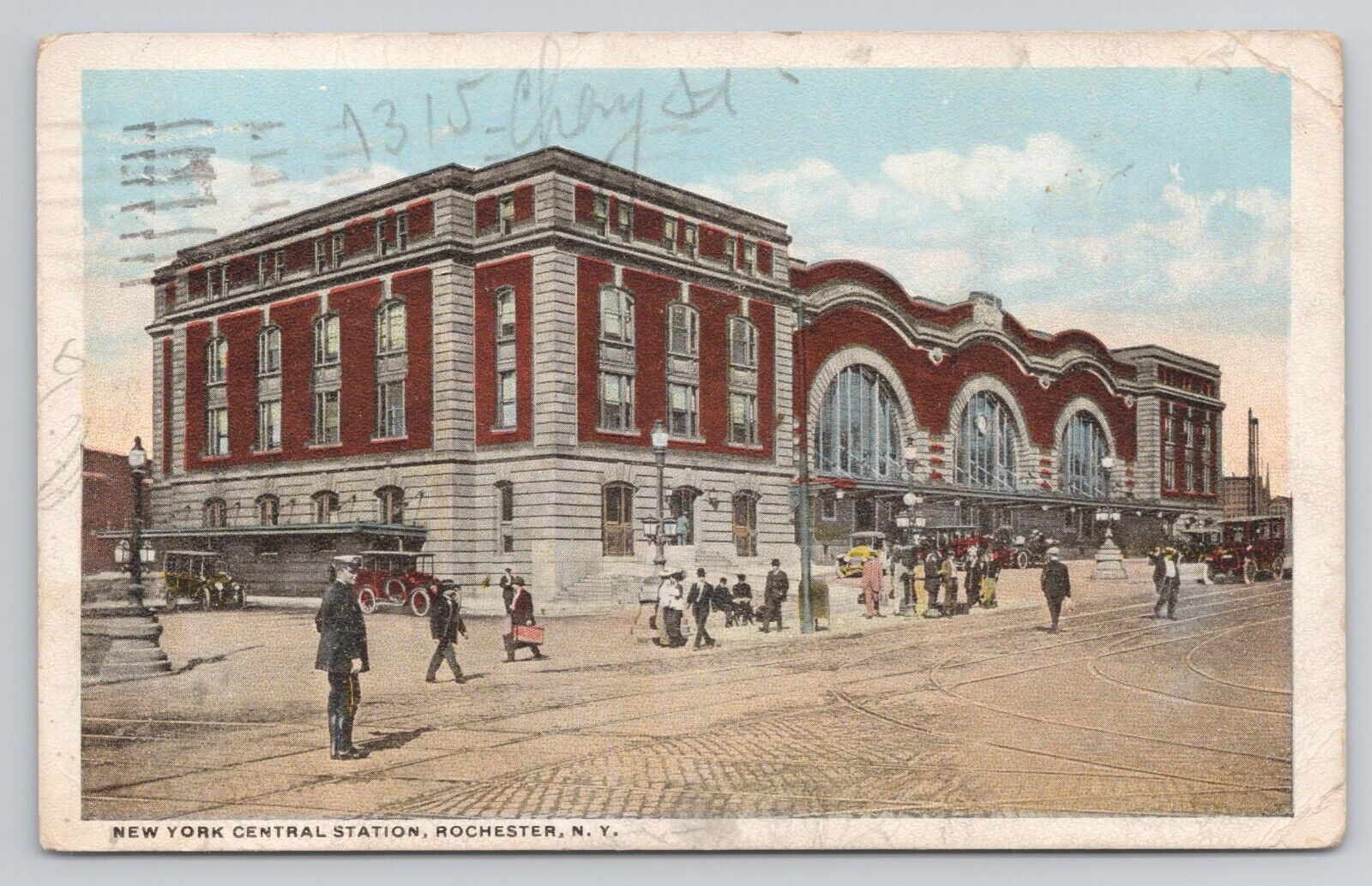 Postcard New York Central Station Rochester New York 1916