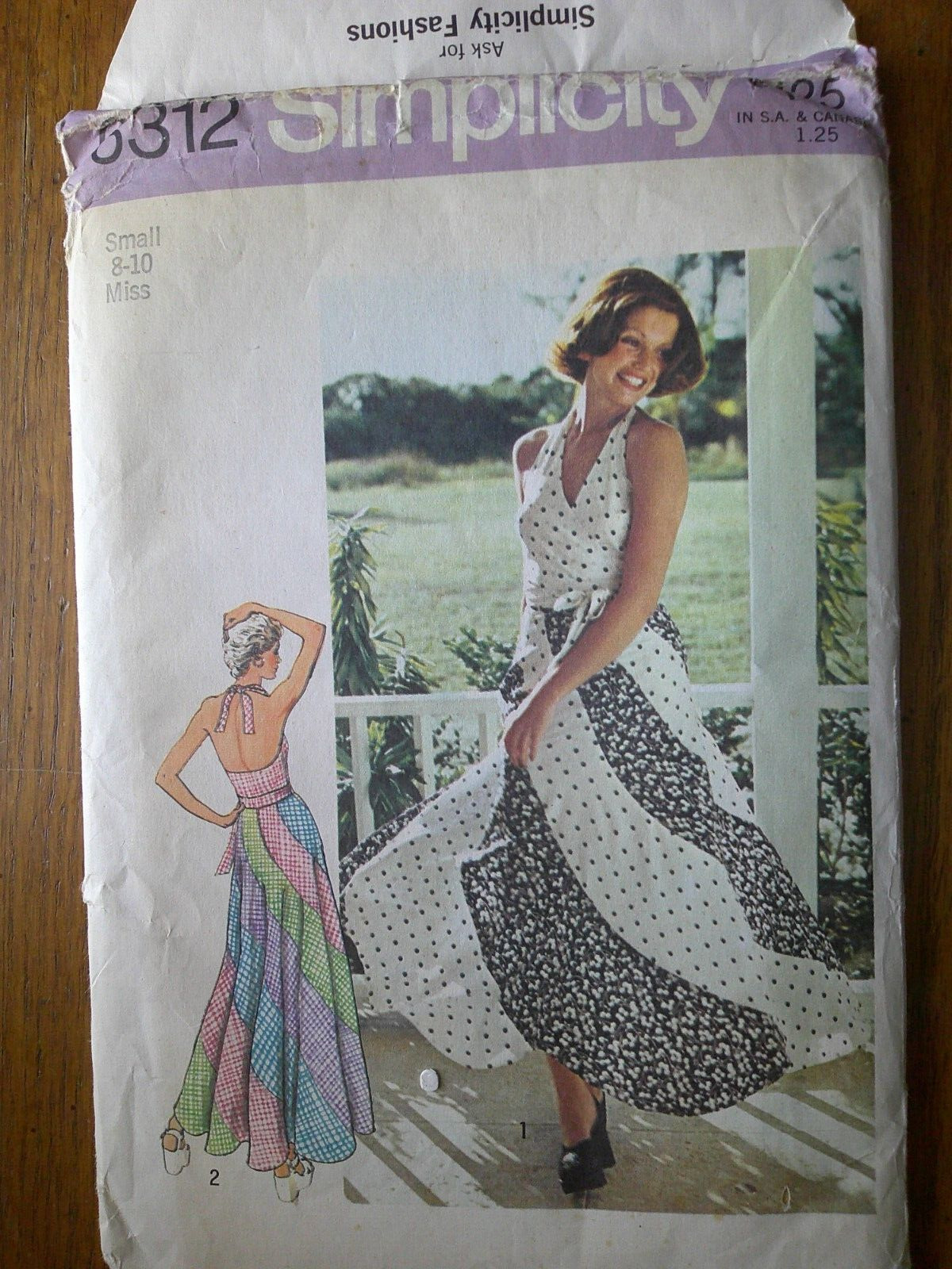 Vintage 1974 Simplicity Pattern 6312 Wrap Skirt & Tie Halter Top Sz 8-10