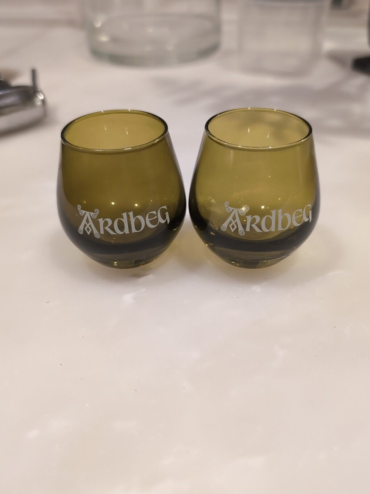 Ardbeg Shot Glass Lot Of 2 Scotch Green