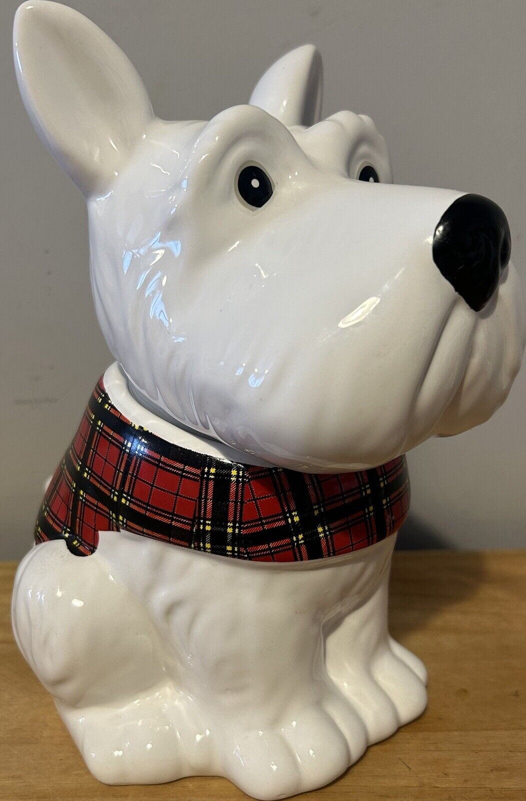 Vintage Ceramic WHITE Westie West Highland Terrier Dog Cookie Jar Biscuit Barrel