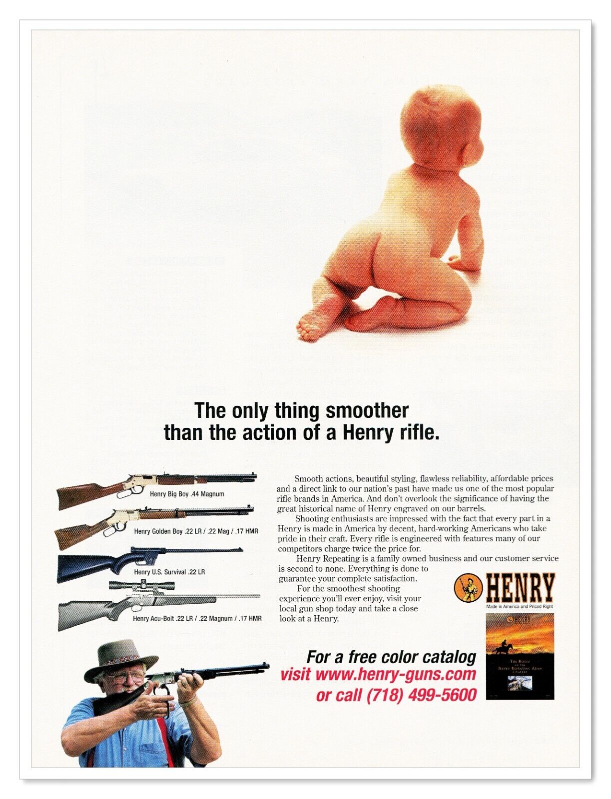 Henry Repeating Arms Smoother Than a Baby\'s Bottom 2007 Print Magazine Ad