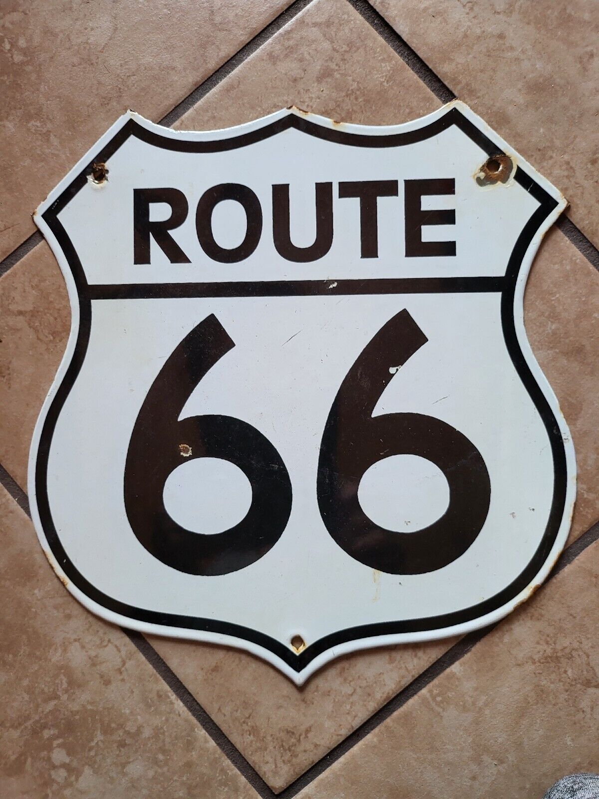 Vintage ROUTE 66 Highway Of Transportation & Street Road Marker Matel Sign