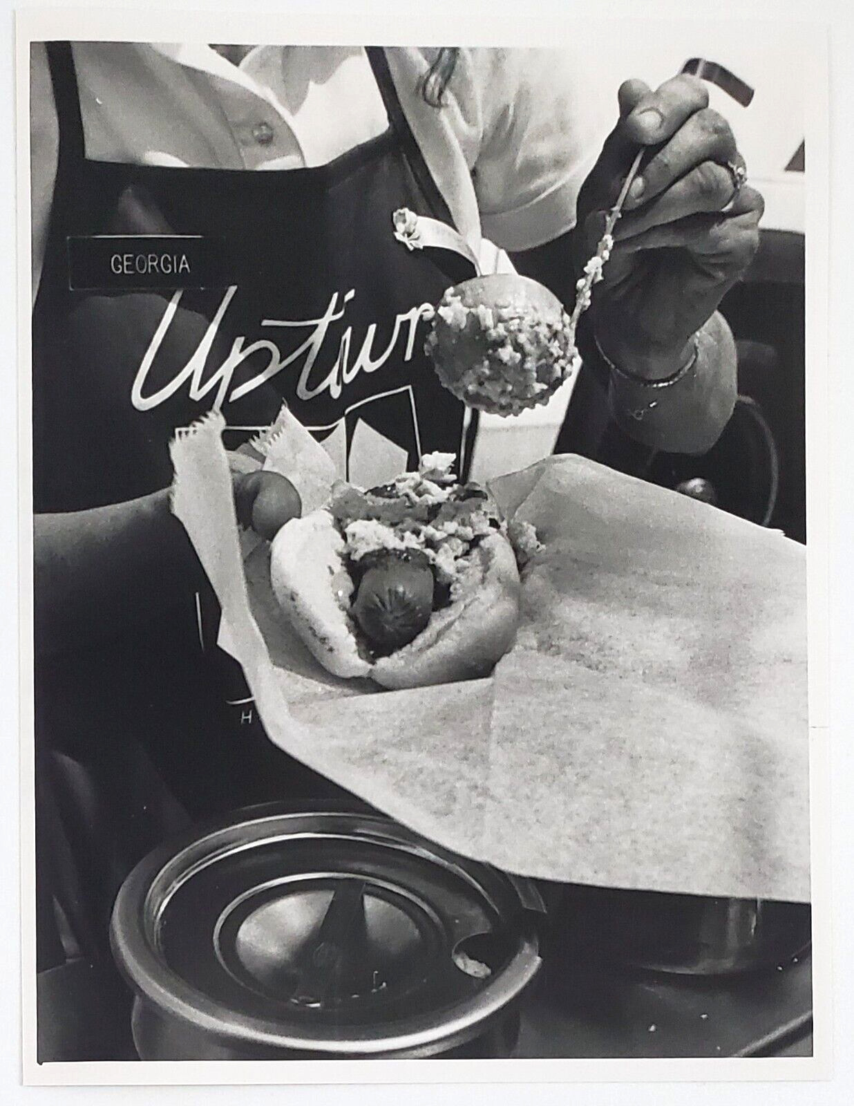 1985 Charlotte NC Uptown Chili Hot Dog Cart Street Vendor Vintage Press Photo