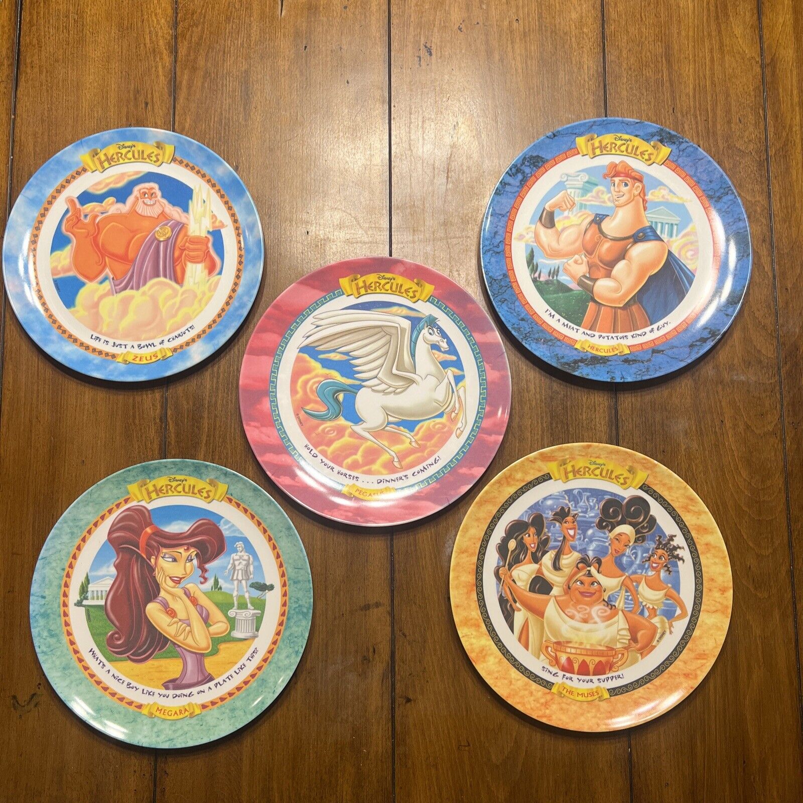 Vintage 90s Set Of 5 McDonald\'s Disney Hercules Movie Collector Plates 1997
