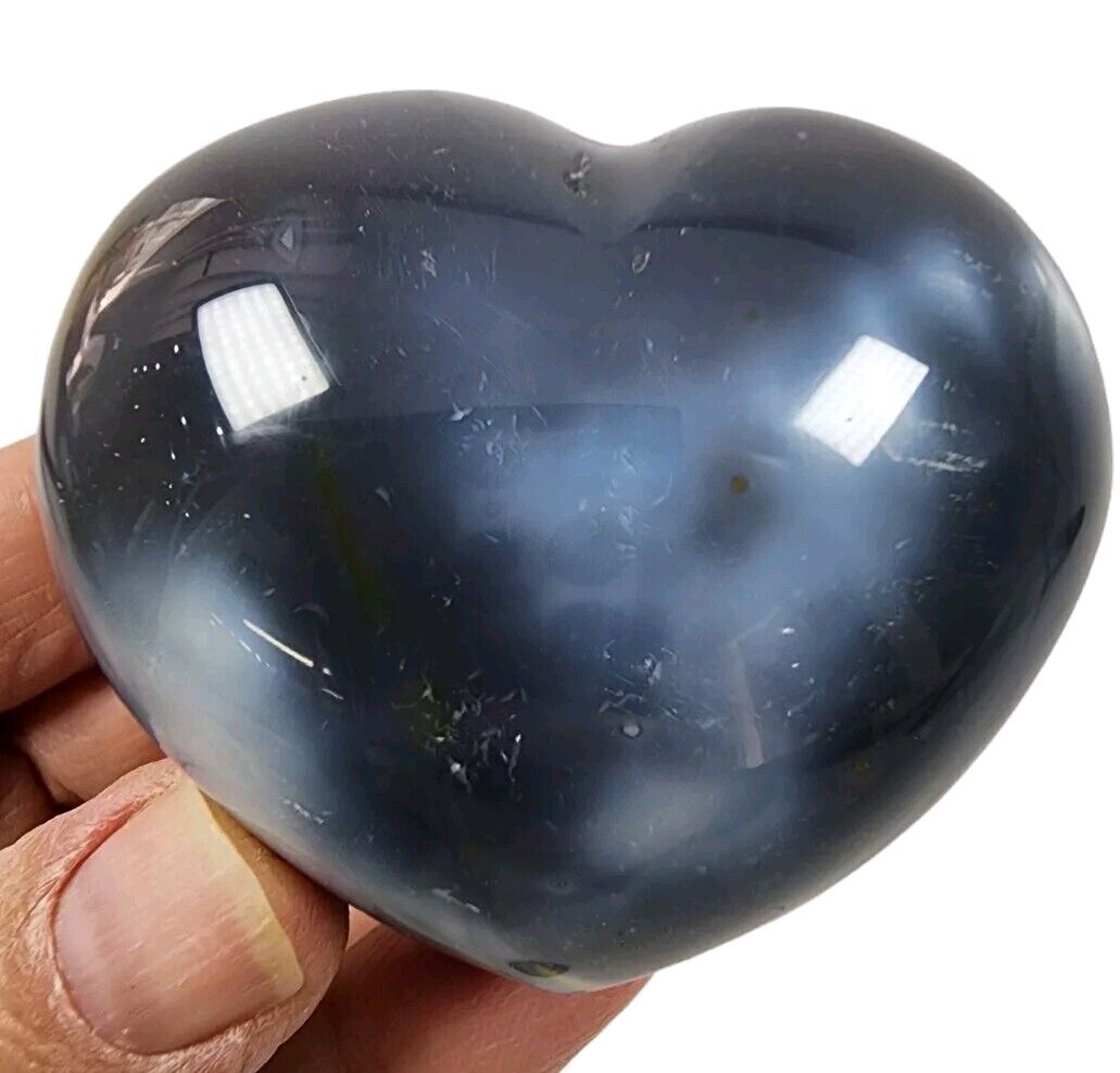 Orca Agate Polished Heart Madagascar 128 grams