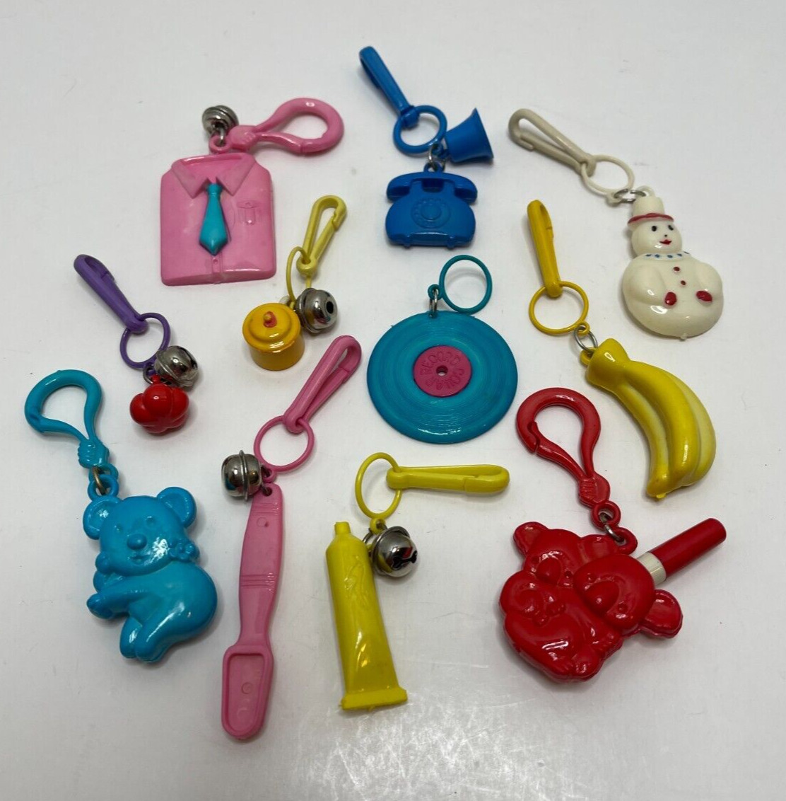 Vintage 80’s Plastic Bell CHARMS Lot-11 Pieces-AS IS