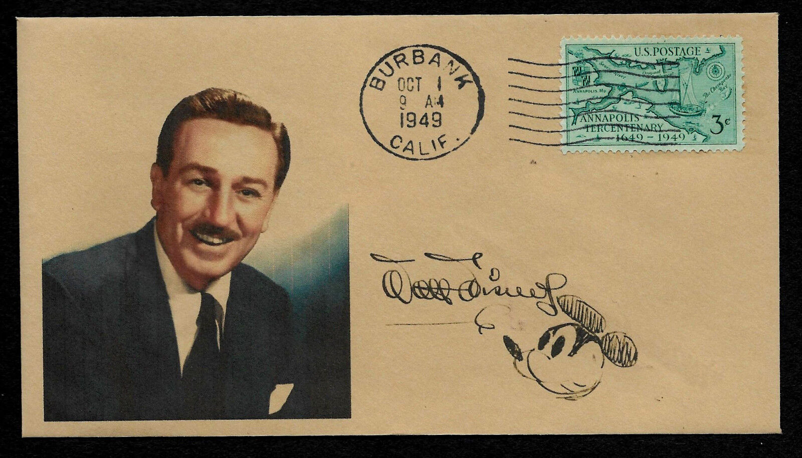 Walt Disney collector\'s envelope w original period stamp 66 years old *OP662