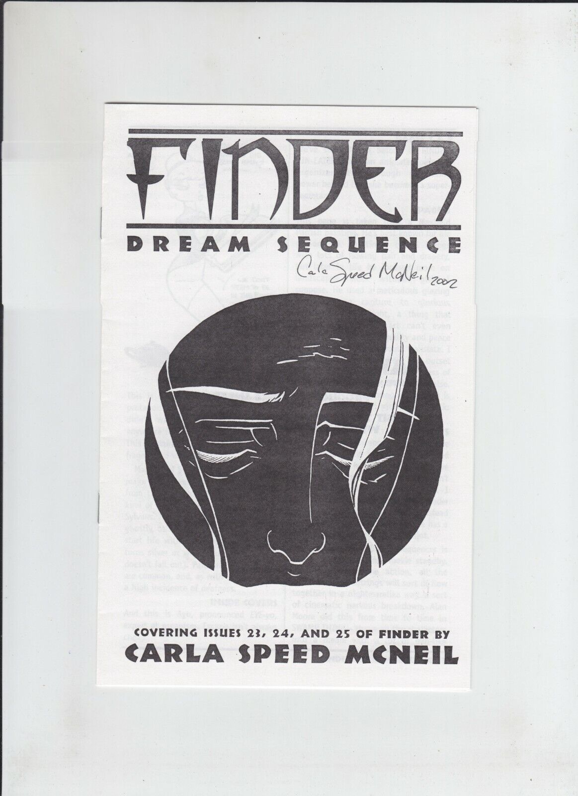Finder: Dream Sequence Ashcan #1 VF/NM signed by Carla Speed McNeil - Lightspeed