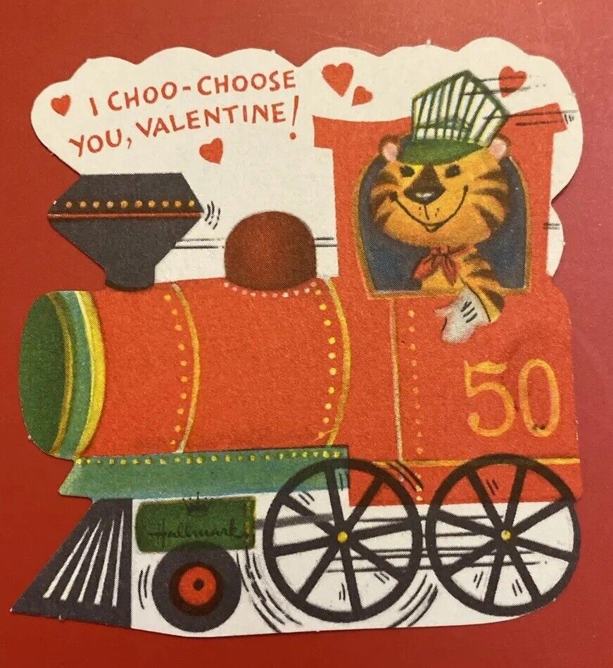 VTG Hallmark Valentine Tiger Train Engineer “I Choo-Choose You, Valentine