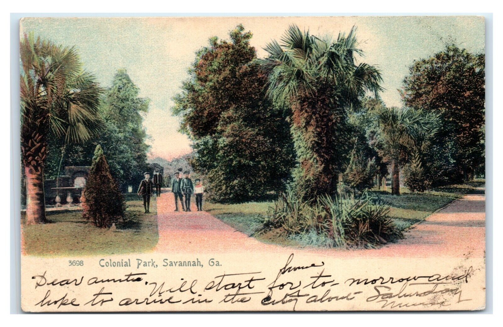 Postcard Colonial Park, Savannah GA 1905 T12