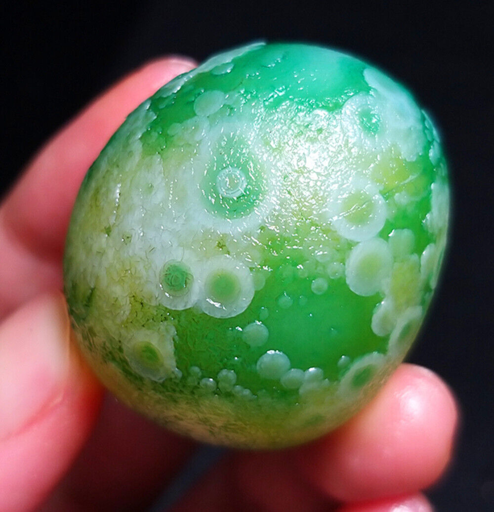 TOP 36G Green Gobi Agate Eyes Agate Crystal Healing Gift Stone Collection BB226