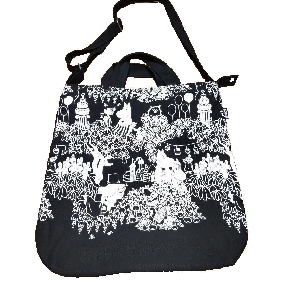 Moomin Tote Bag 2 Way Black White Limited Vintage Rare Japan Size 38×39×11 2406M
