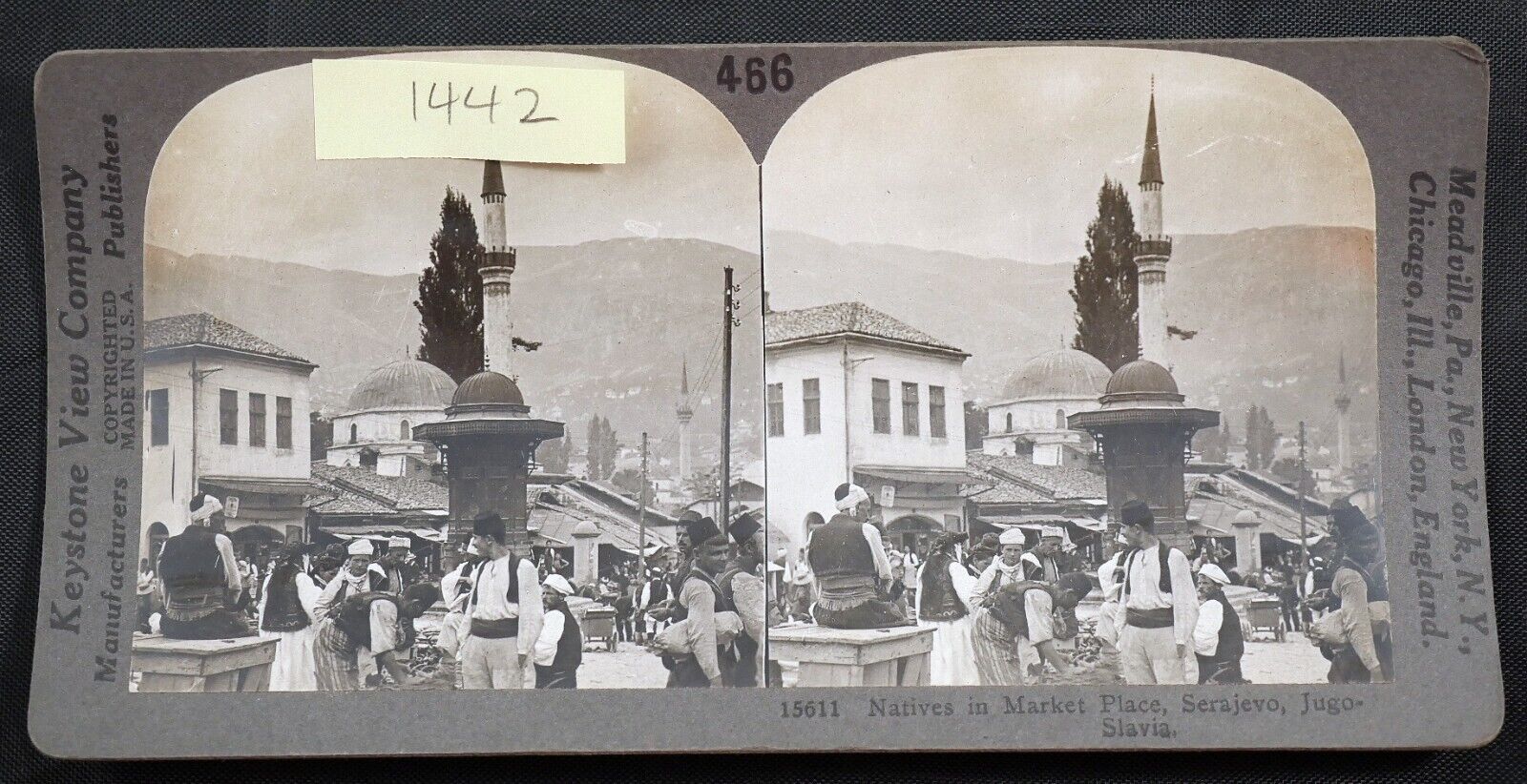 Keystone Stereoview Sarajevo Jugoslavia 15611 Natives in Market
