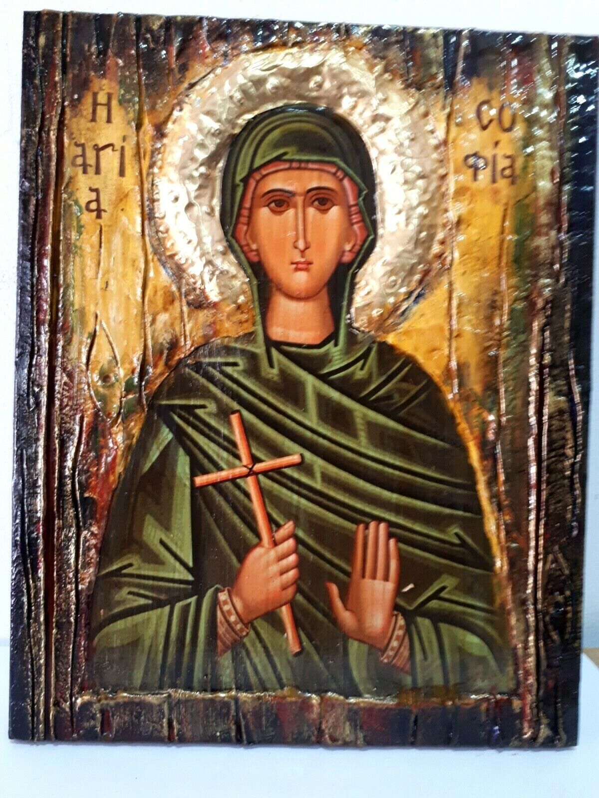 St Sophia Sofia Martyr Icon Rare Byzantine Greek Orthodox Antique Style Icons