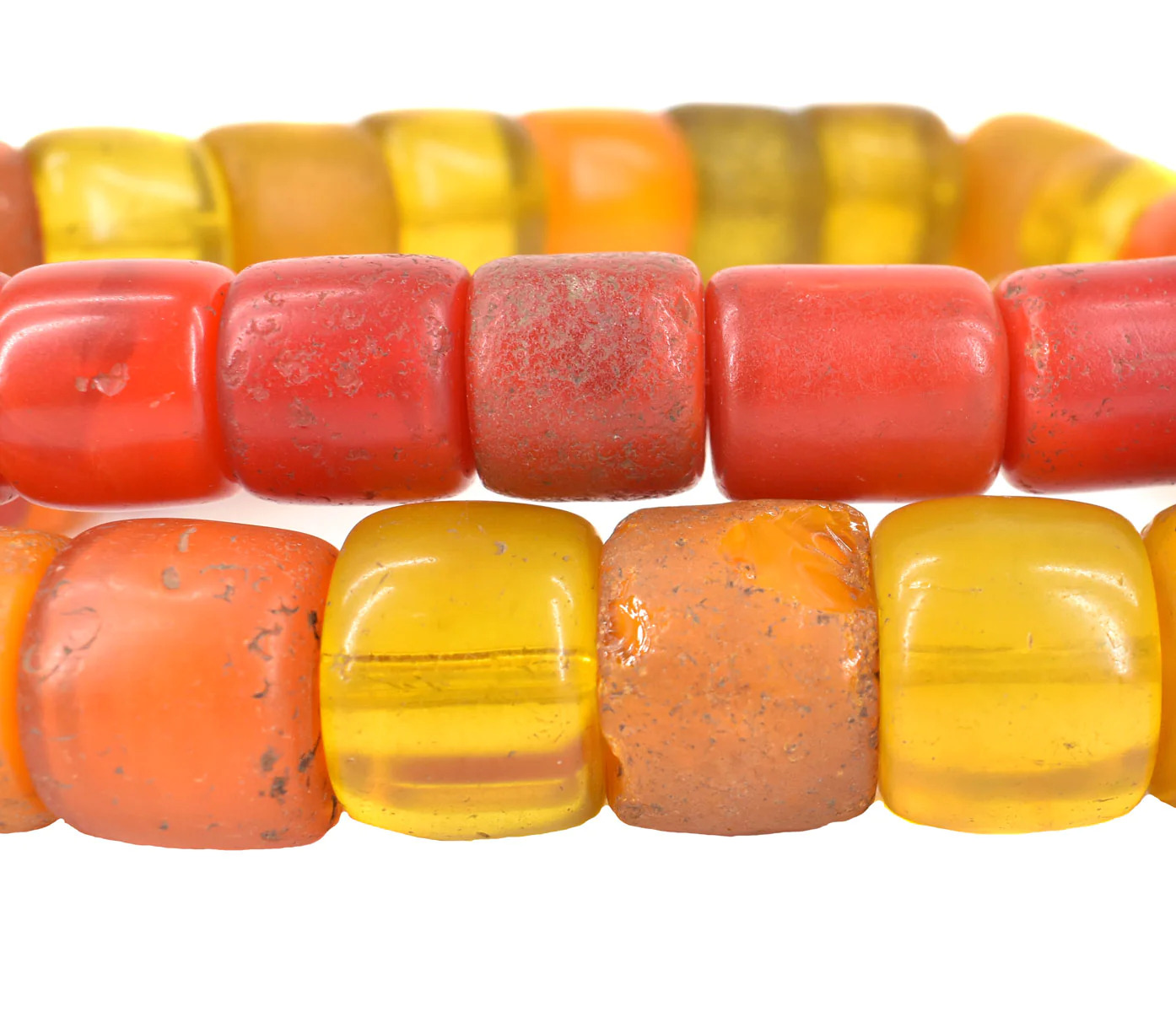 Yellow Orange and Red Ethiopian Trade Beads