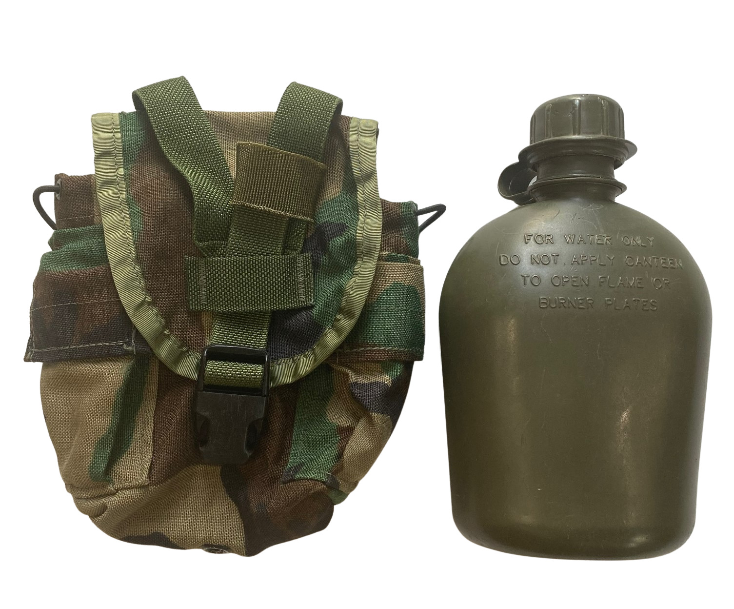 MOLLE II 1QT Canteen/Utility Pouch Woodland Camo  with Canteen