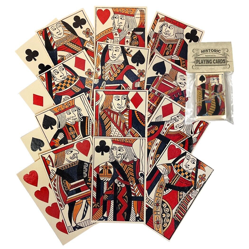 Antique Vintage Style Colonial Deck of Playing Cards 18th 19th Century Style....