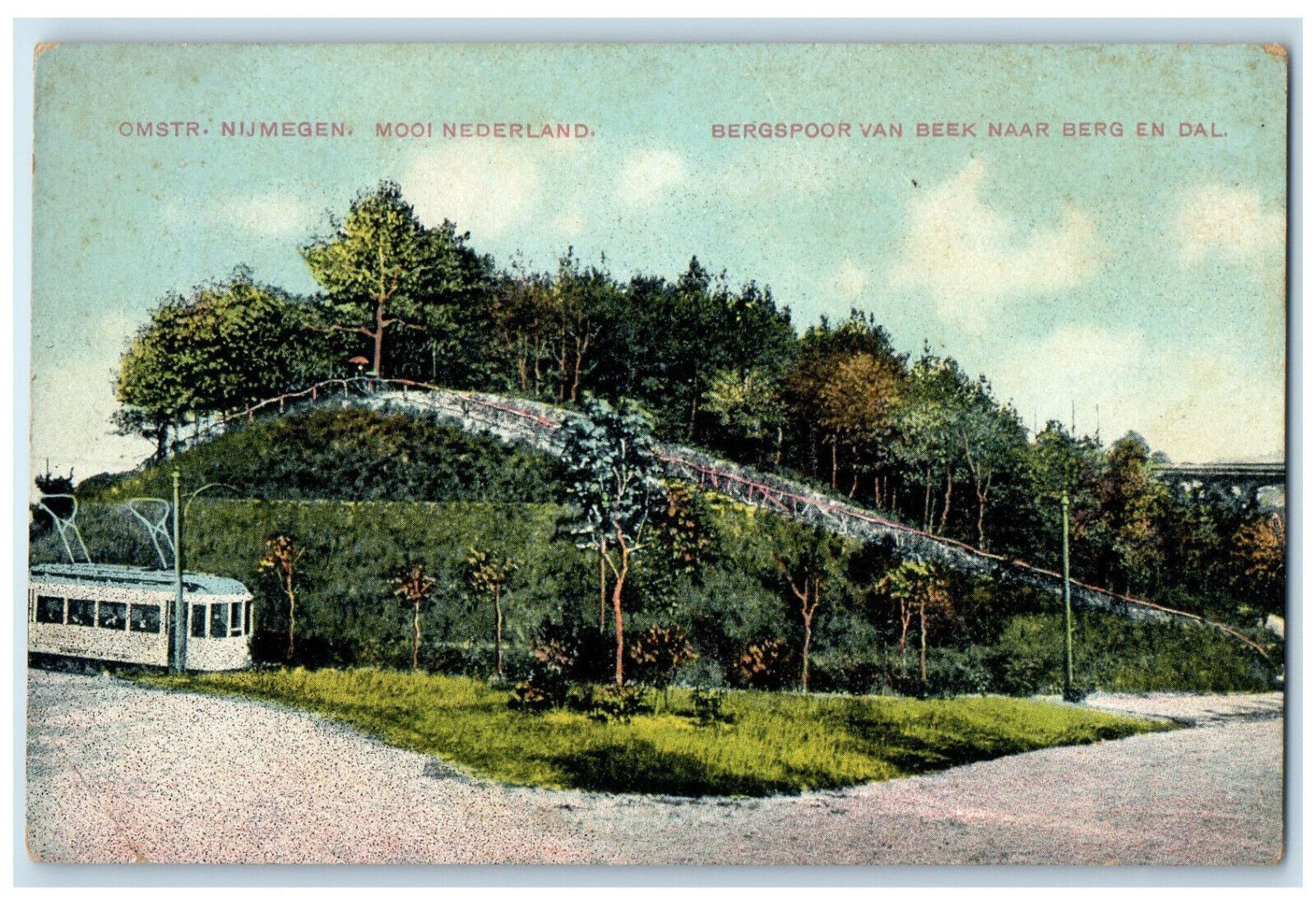 c1910 Mountain trail from stream to mountain and valley Netherlands Postcard