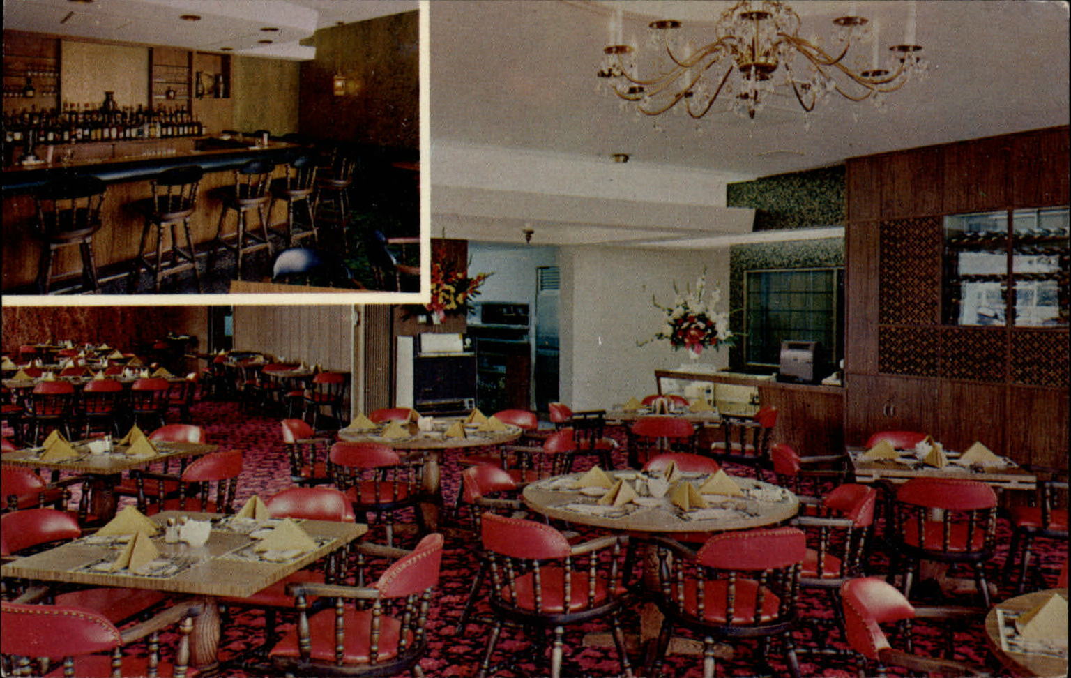 Eddys Caravan Restaurant St Augustine Florida two view ~ 1950-60s postcard