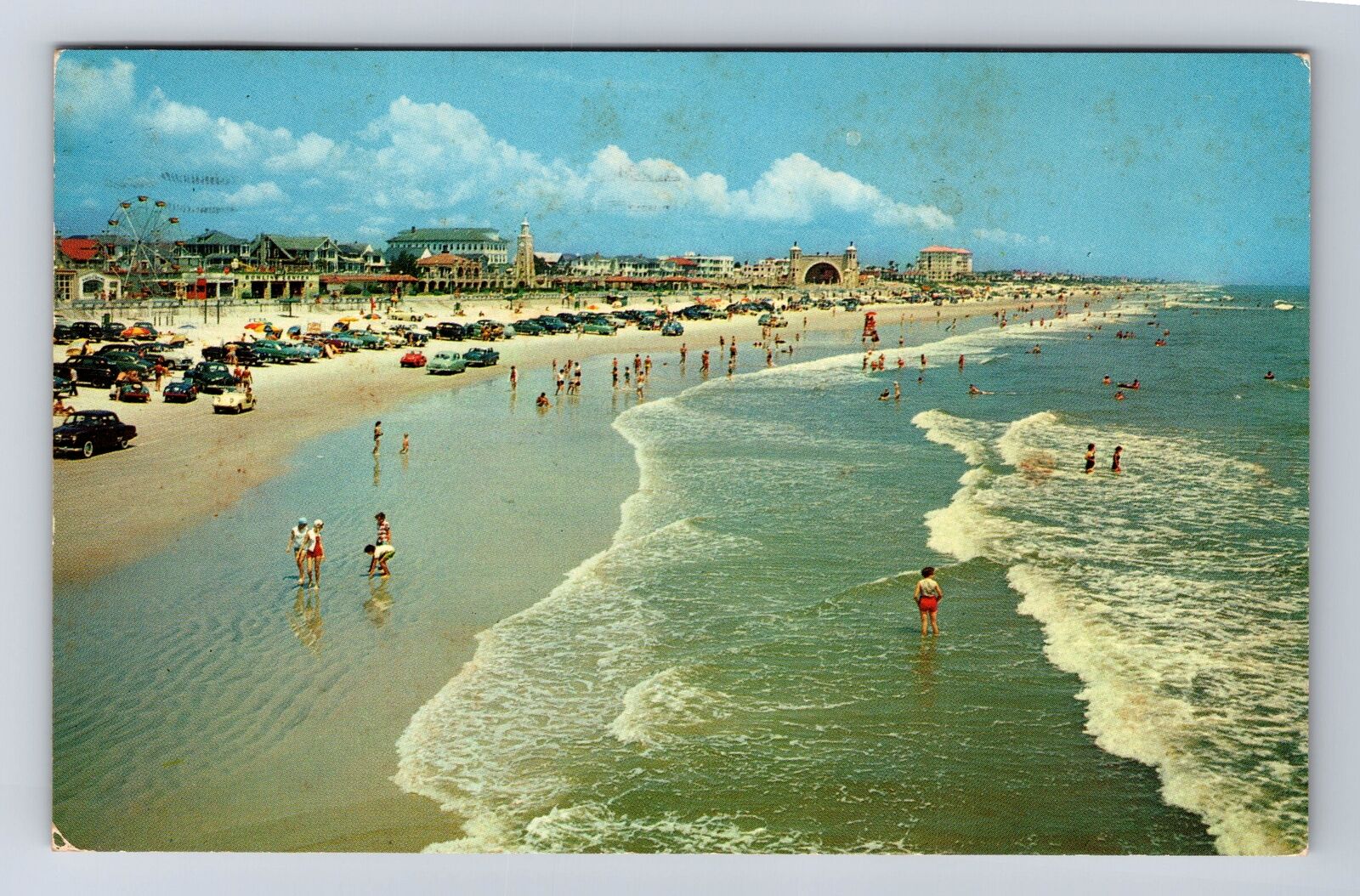 Daytona Beach FL-Florida, Beautiful Beach, Antique, Vintage c1956 Postcard