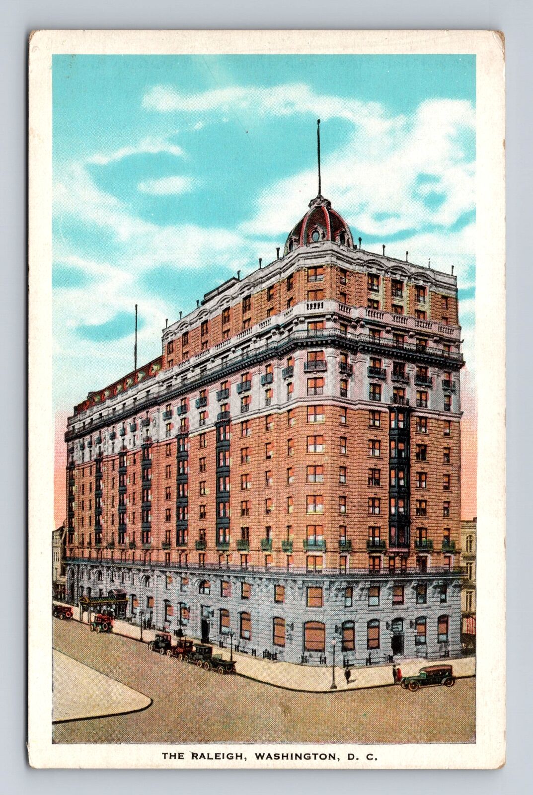 Washington DC, The Raleigh Hotel Advertising, Antique, Vintage Souvenir Postcard