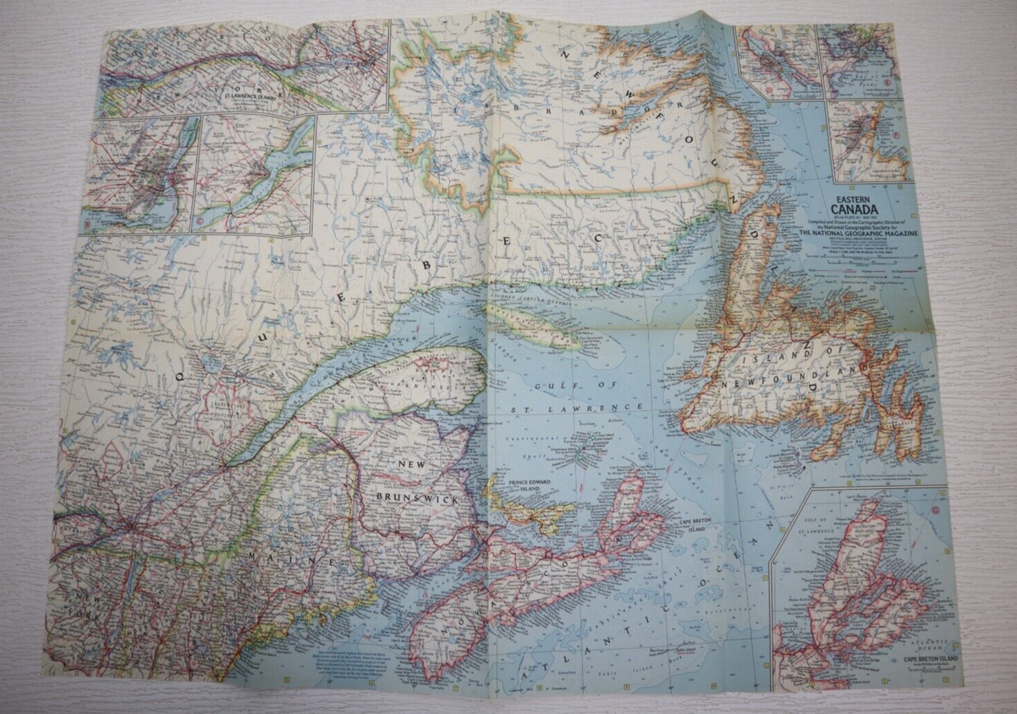 EASTERN CANADA - VINTAGE 1967 MAP - NATIONAL GEOGRAPHIC