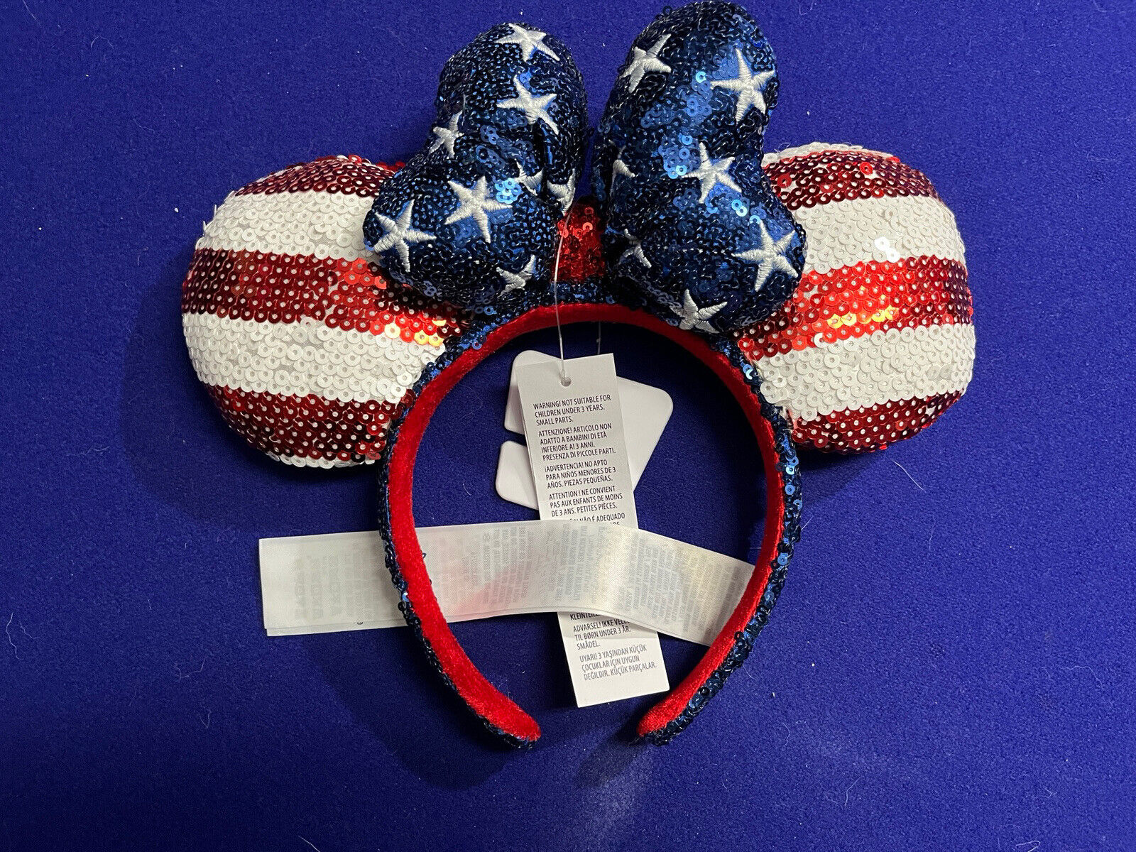Disney Parks 2022 Americana Sequin 4th Of July Mickey Minnie Mouse Ear Headband