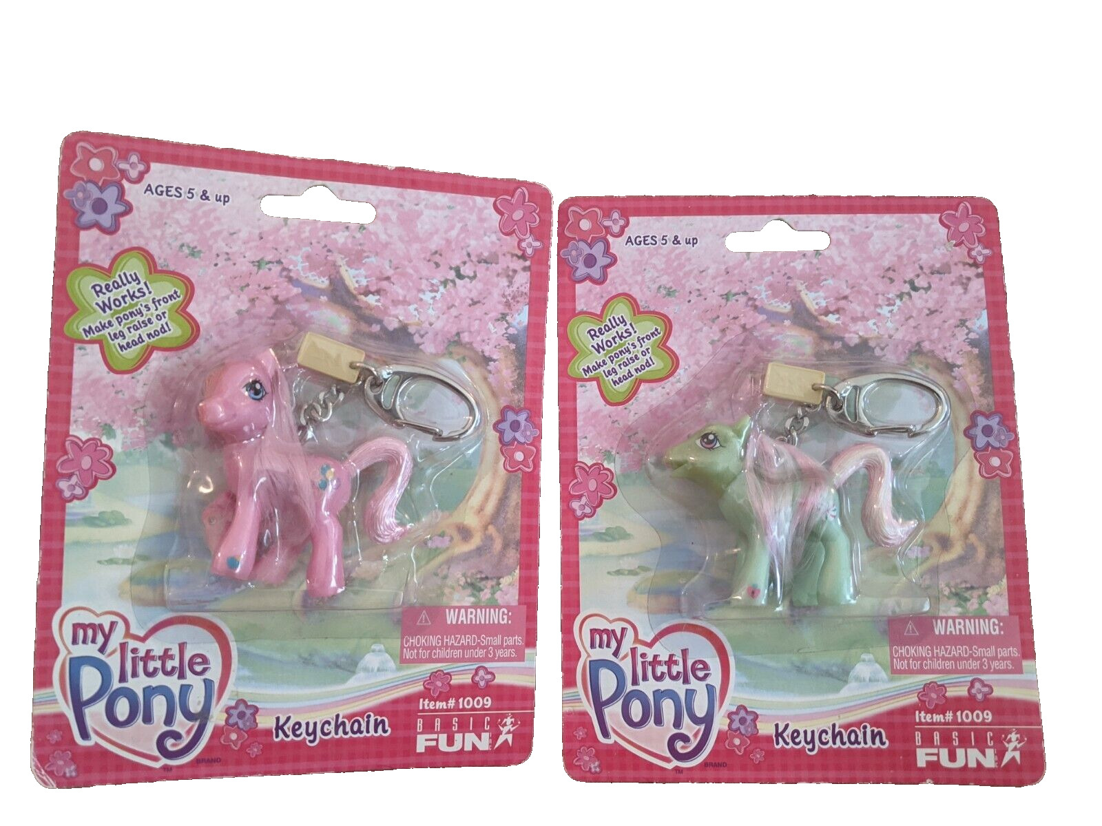 SEALED Hasbro Basic Fun My Little Pony MLP Pinkie Pie & Minty Keychains 2003