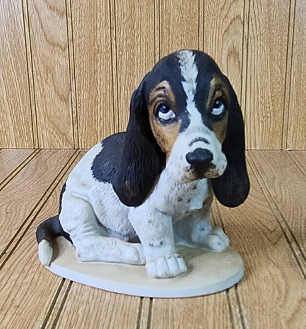 Vintage Masterpiece Porcelain HOMCO Basset Hound Puppy Dog Figurine 1983 Mexico