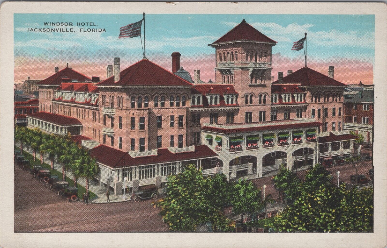 Jacksonville, FL: Windsor Hotel Hemming City Park - Vintage Florida Postcard