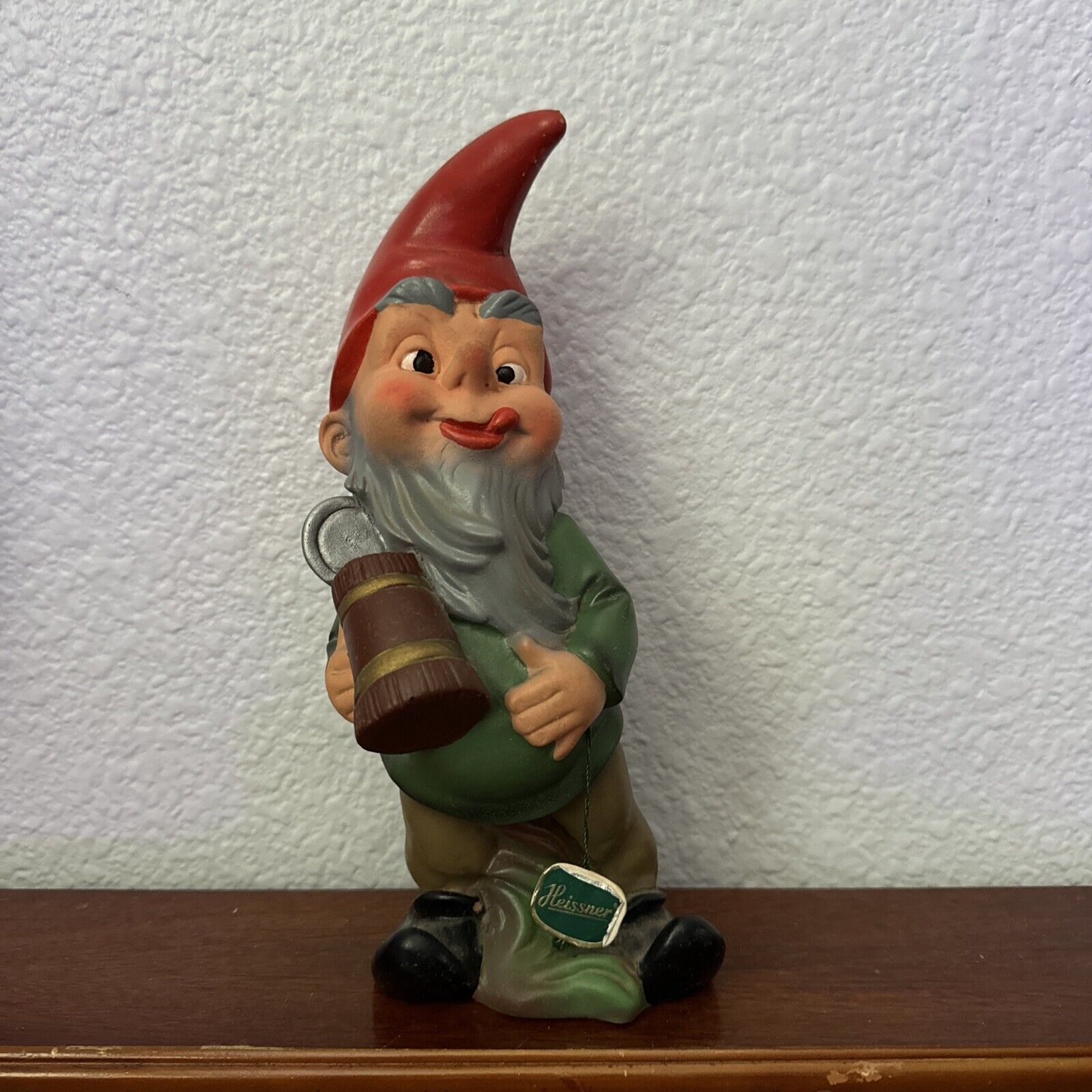 Heissner Garden Gnome Elf Beer Stein Plastic Figurine West Germany 947 Vintage