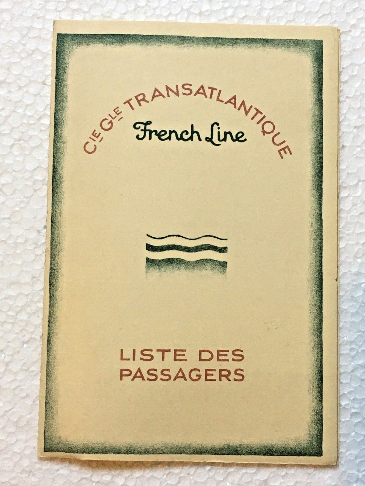 1929 SS Ile De France French Line List Of Passengers Ocean Liner Steamship
