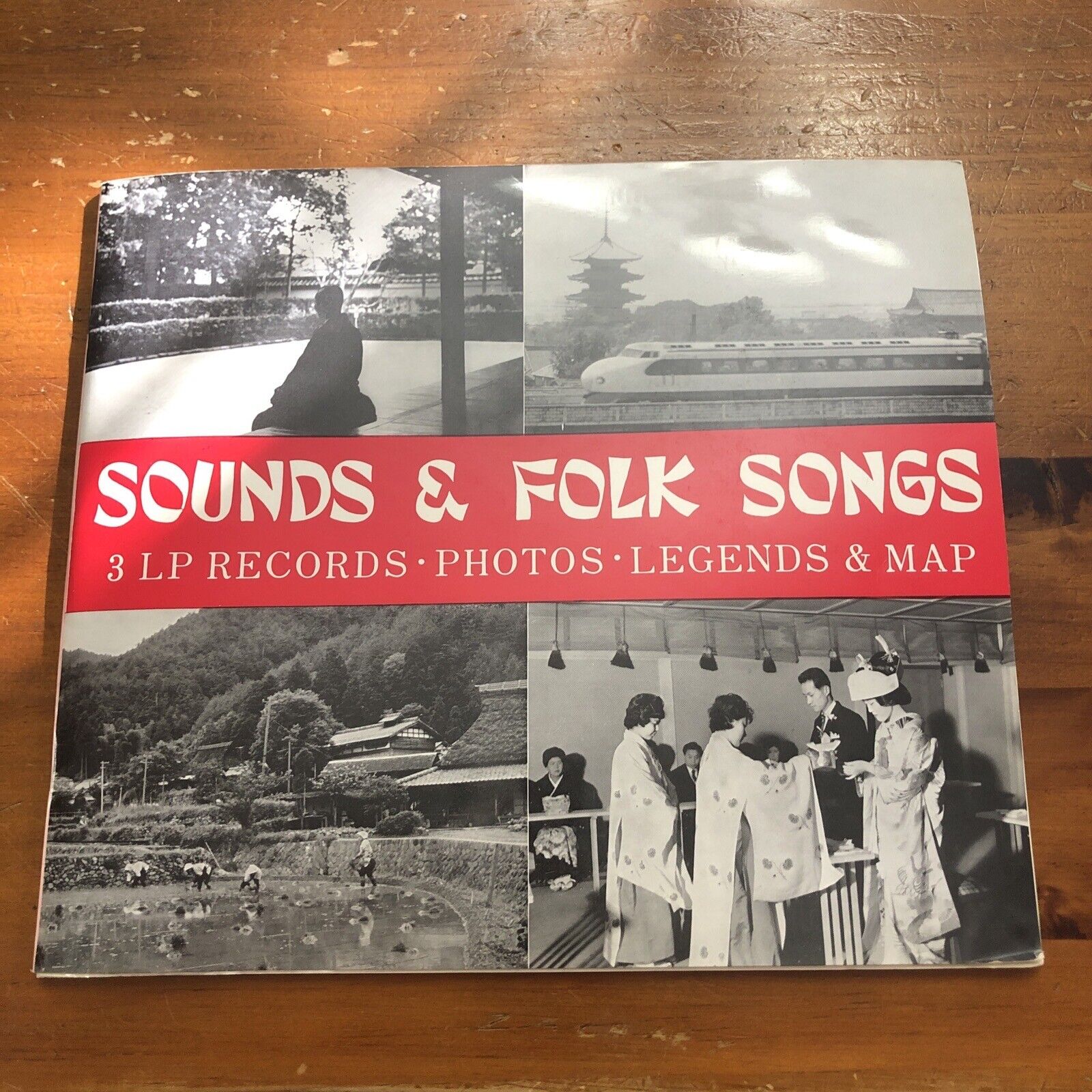 Rare Vtg Sounds & Folk Songs 3 LP Records Photos Legends & Map Sounds of Japan