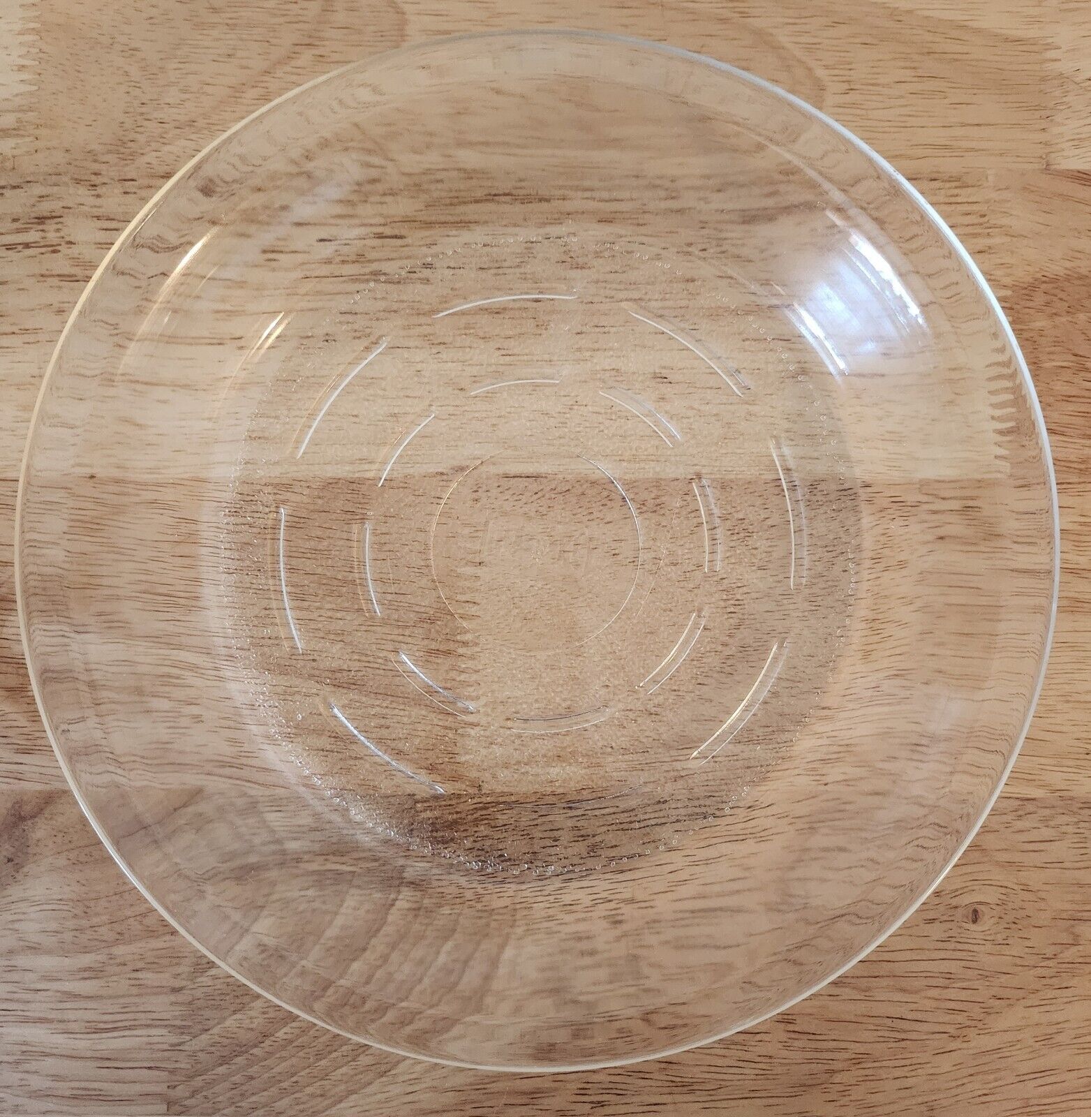 Vtg 1950\'s Glasbake 245 Clear Glass Pie Plate Textured Bottom 8.5\