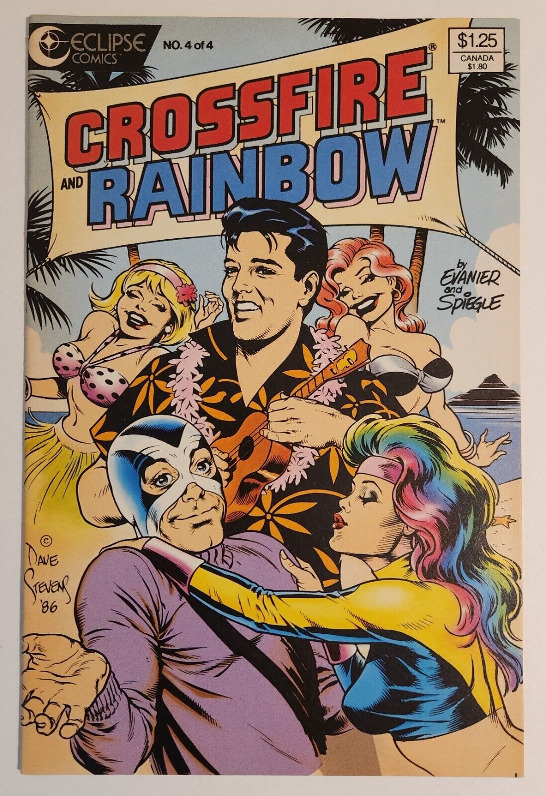 Crossfire and Rainbow #4 (1986, Comico) FN Dave Stevens Elvis Cover