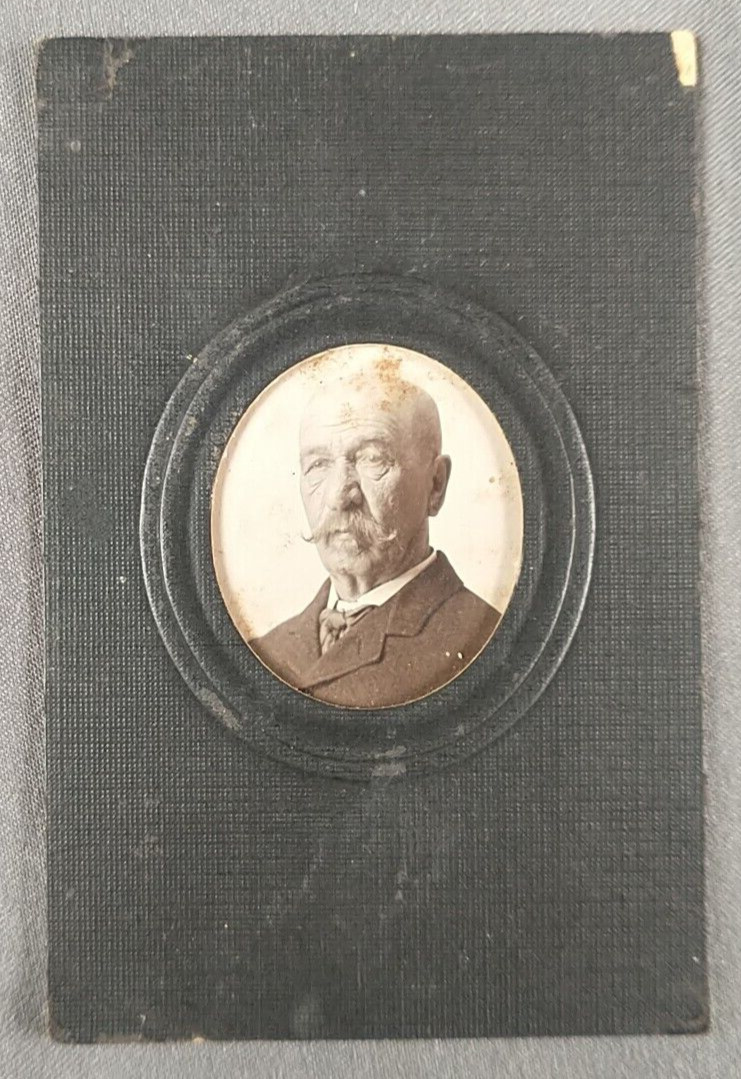 Dapper Gentleman Suit Handlebar Mustache Small Antique Cabinet Card Photo P033