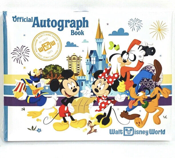 Disney Parks Autograph Book Official Walt Disney World Mickey & Friends White
