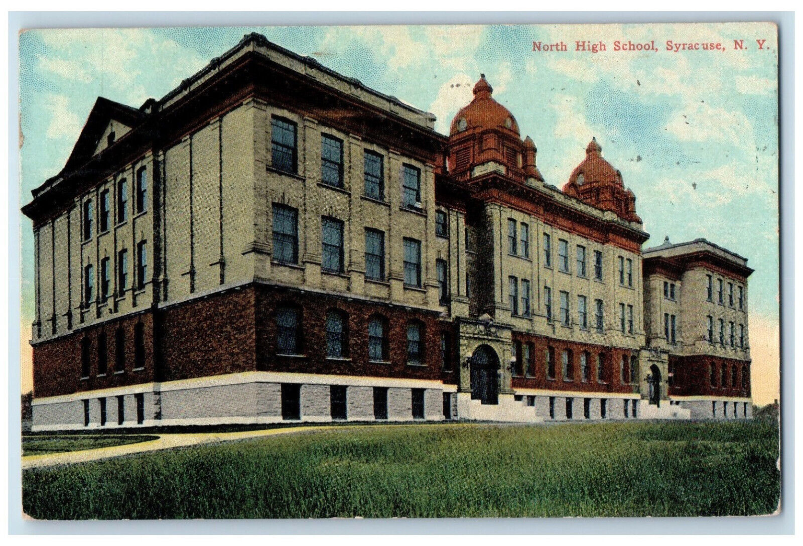 1914 North High School Syracuse New York NY Antique Posted Postcard